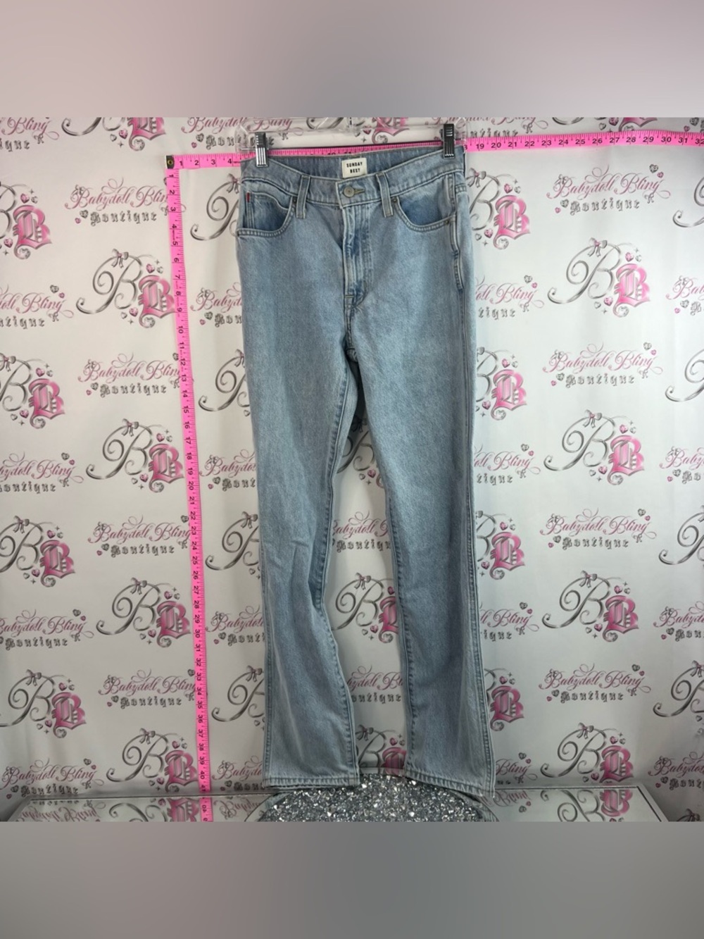 Sunday Best jeans Light wash white Blue Straight Leg Jeans comfy